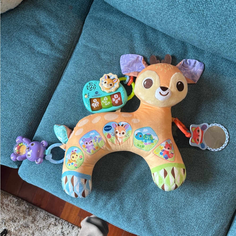 Interactive Deer Plush Toy for Tummy Time